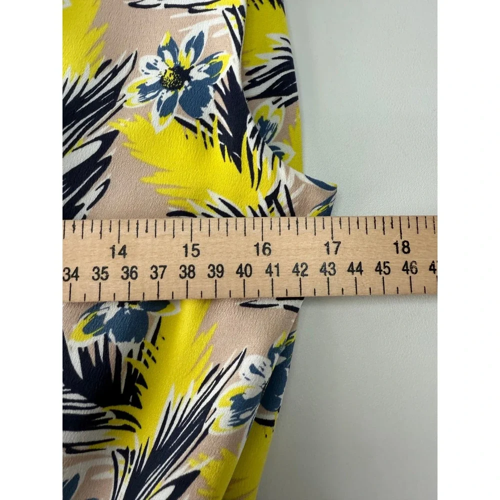 J.Crew Women Yellow Navy Tropical Floral Palm Leaf Lined Sheath Dress Size 6 - Picture 5 of 8